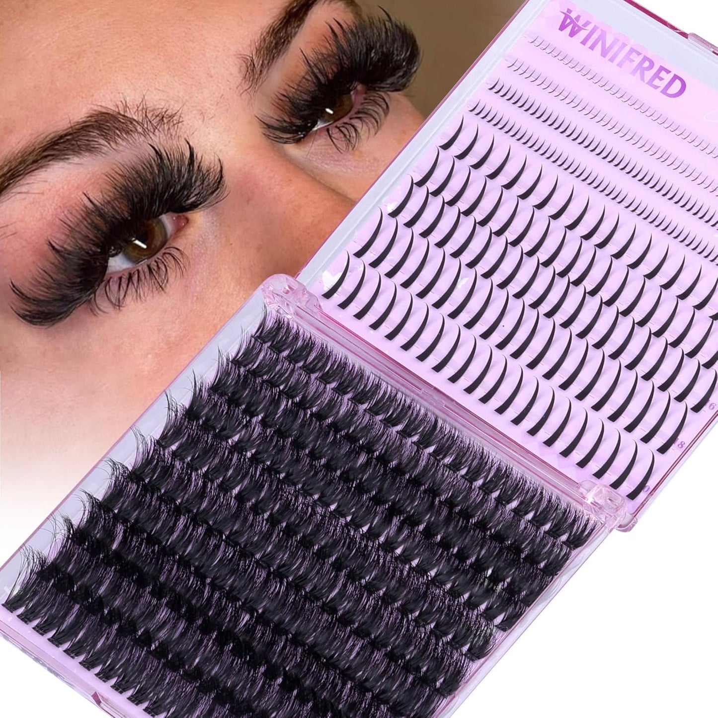 Winifred Bottom Lash Clusters Thick Volume Lower Lash Extension DIY Individual Lashes Bottom Clusters Lashes for Cluster Eyelash Extensions (168pcs)