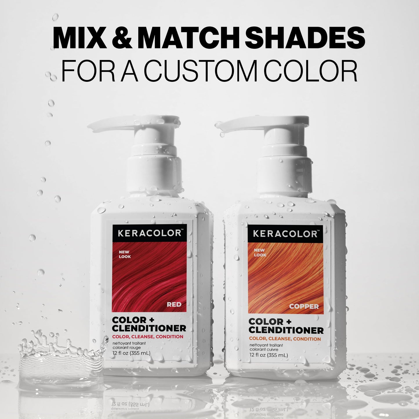 Keracolor Clenditioner Color Depositing Conditioner - Hair Glaze Colorwash, Red, 12 Fl Oz