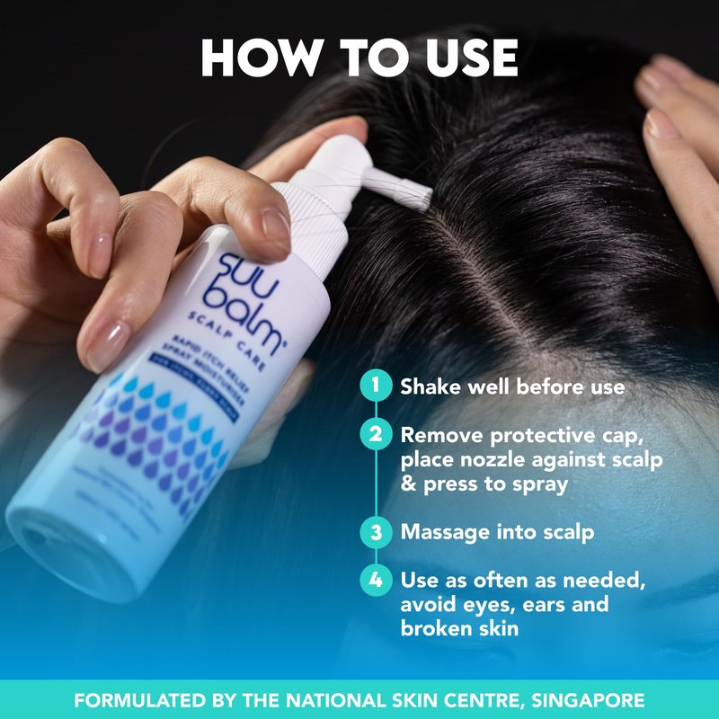 Suu Balm Dry Scalp Treatment, Rapid Itch Relief Anti-Dandruff Scalp Spray Moisturizer, Cooling Itchy Scalp Treatment for Flaky Sensitive & Psoriasis, Cooling Menthol & 5 Ceramides, 1.35 fl oz