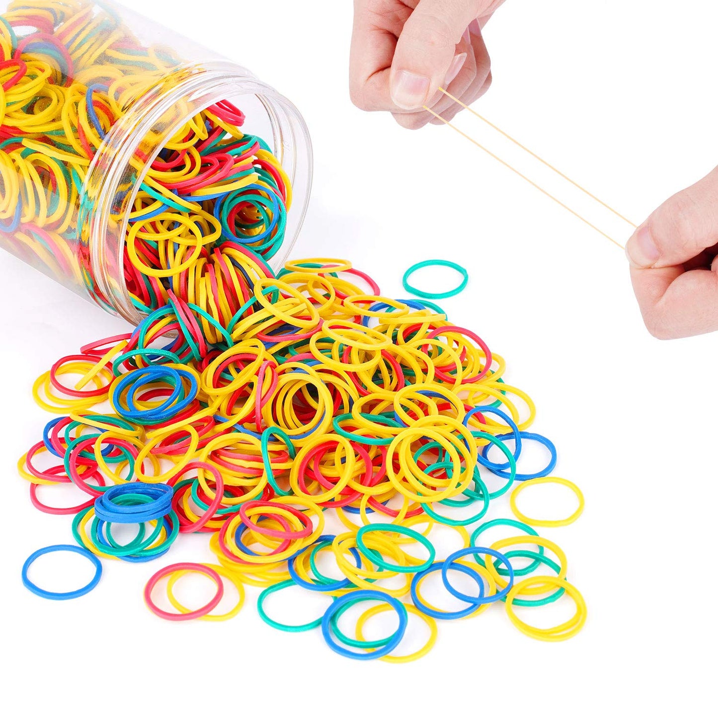 HOYOLS 3/4” Inches Black Hair Rubber Bands for Hair Ties Small Mini Elastics Bands Large Braiding Ponytail Holders for Baby Toddler Girls Kids No Damage 600pcs (M) Latex-Free