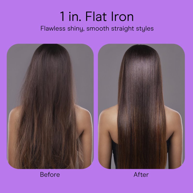 Infiniti PRO CONAIR Tourmaline Ceramic 1-Inch Flat Iron Digital Hair Straightener, 1-Inch Flat Iron to Straighten or Curl, 5 Heat Settings, for All Hair Types and Textures, Dark Gray