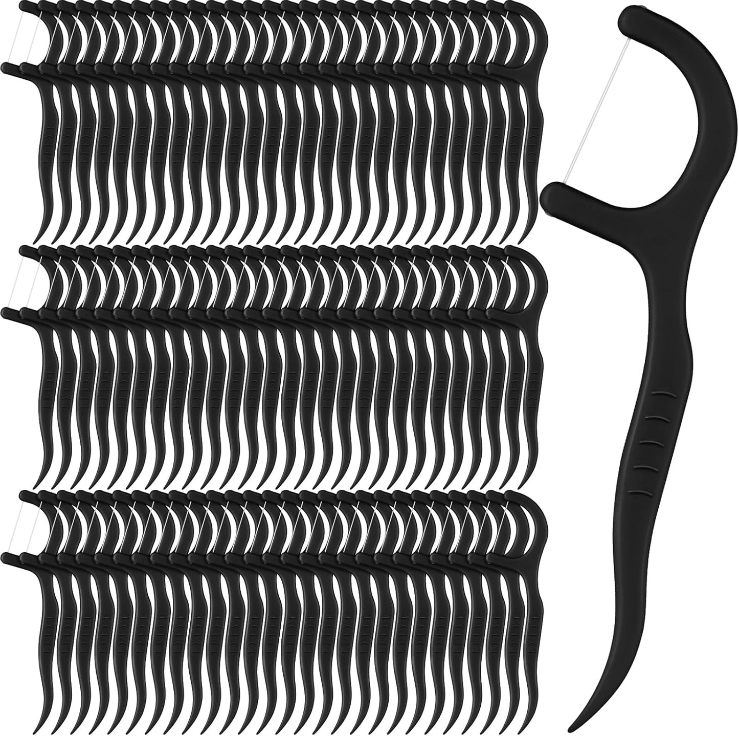 Baderke 200 Count Floss Picks Bulk Non Breakable Tooth Picks Flosser Dental Floss Sticks for Adults Teeth Cleaning Dental Flossers for Family Pack Travel(Light Green)