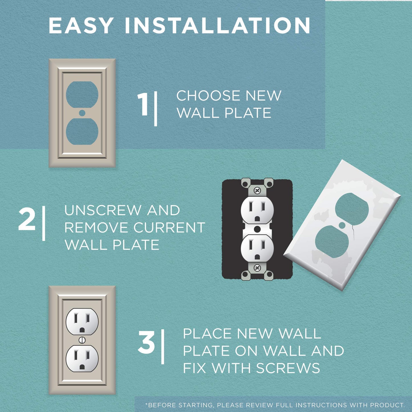 Franklin Brass Diamond Plate (1-Pack) Outlet Covers Polished Chrome 1-Gang Wall Plate Single Duplex Switch Plates Electrical Guard 135859