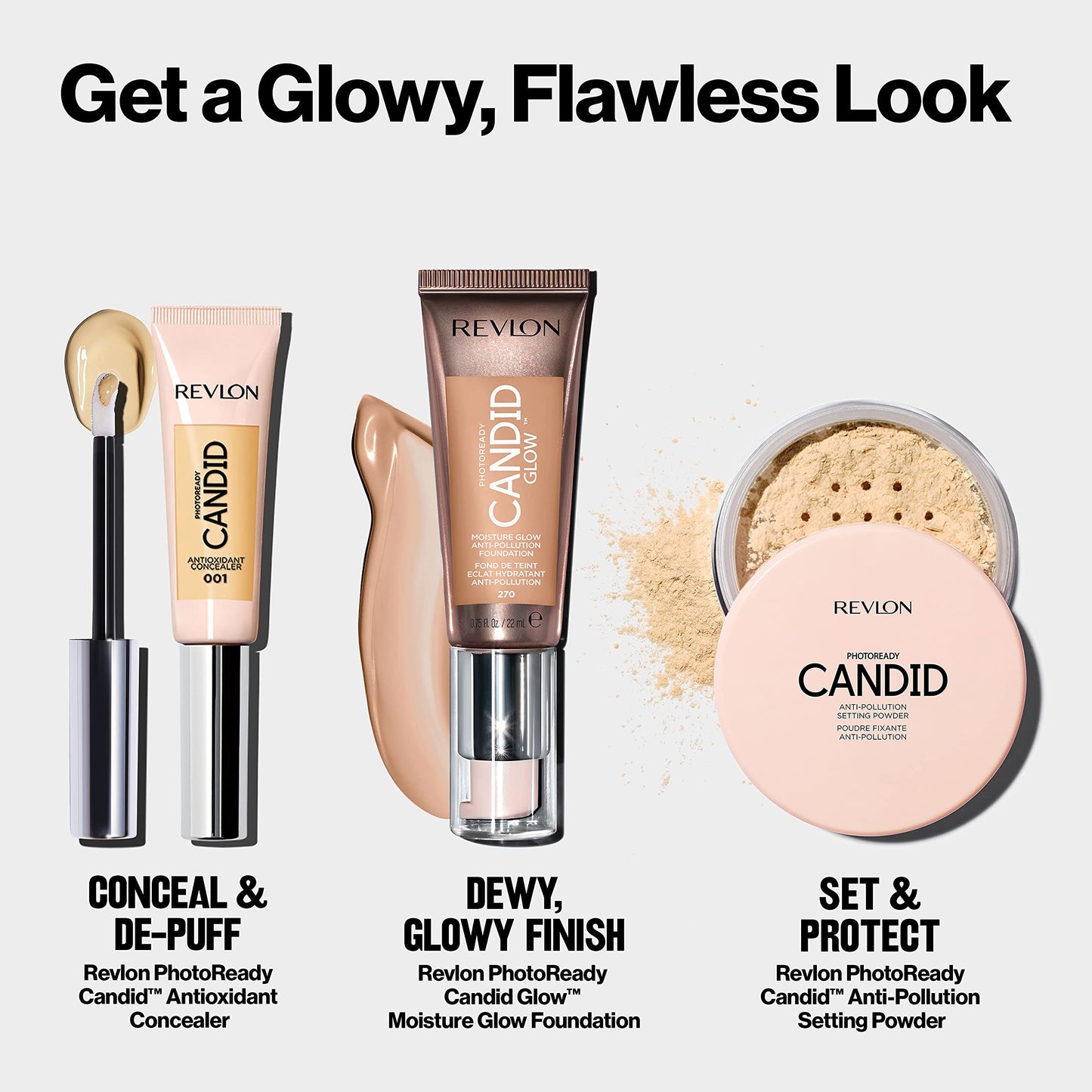 Revlon Liquid Foundation, Photo Ready Candid Glow Face Makeup for Sensitive and Dry Skin, Longwear Sheer-Medium Coverage with Natural Glow Finish, 240 Natural Beige, 0.75 Oz