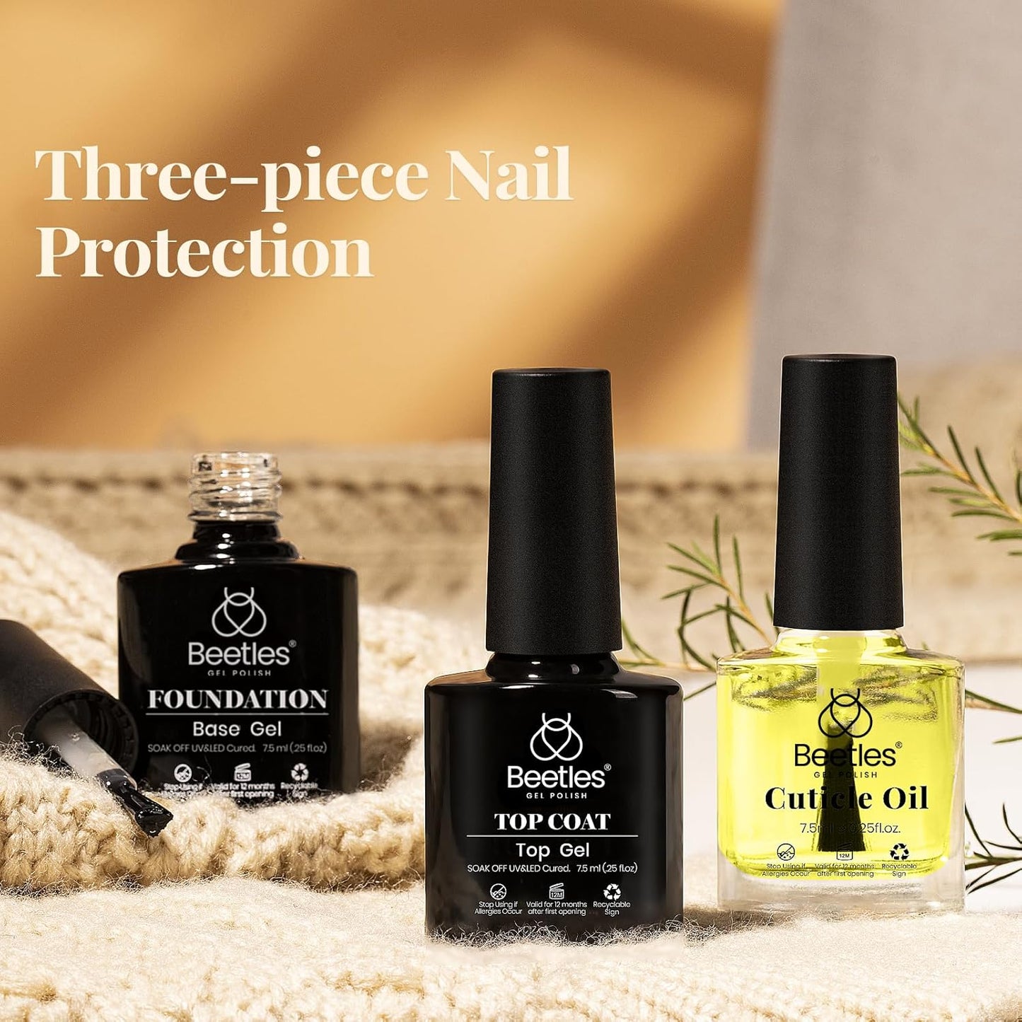 beetles Gel Polish 9 in 1 Gel Nail Glue for Clear Acrylic Nails Tips, Long Lasting Super Strong Brush Nail Glue for Fake Nails, Base Blooming Nail Gel, New Safe Formula, U V Light Cure