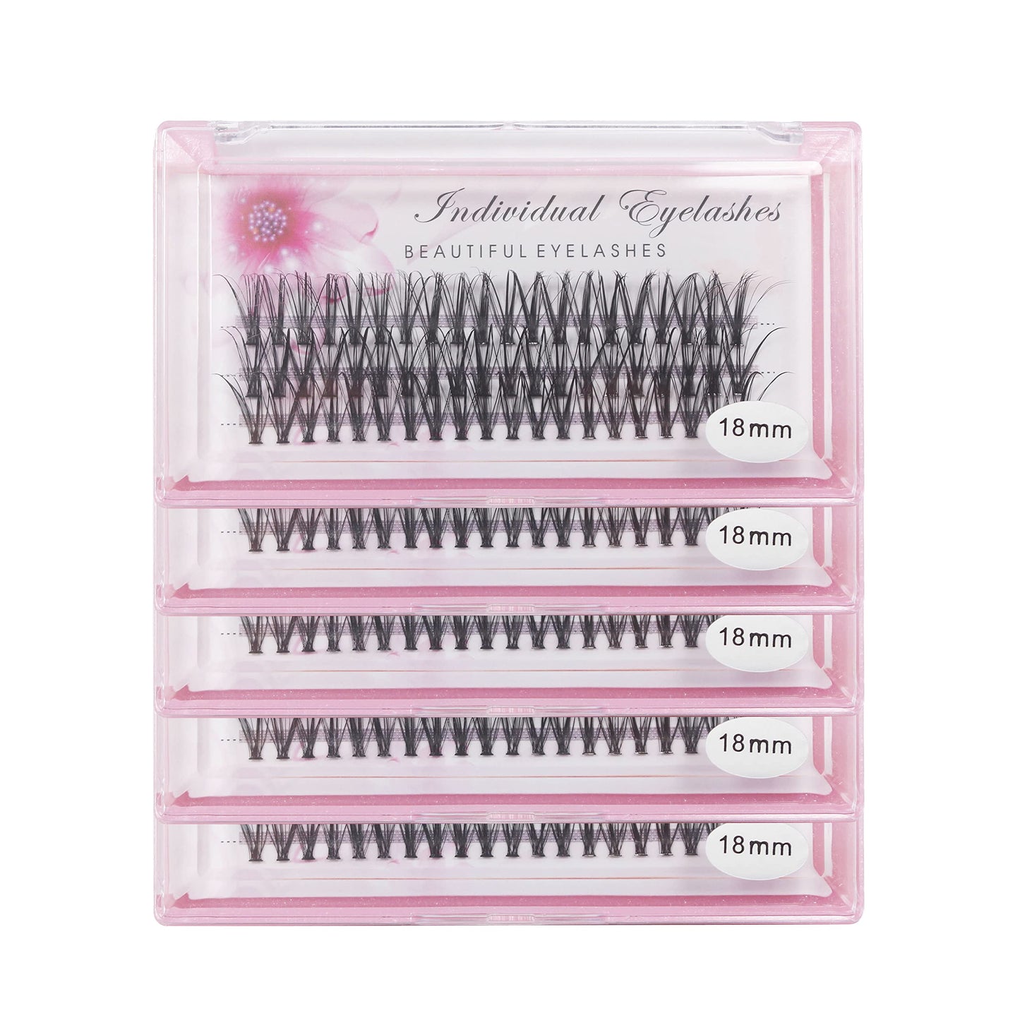 Bodermincer 20D 0.07mm Thickness 8-22mm To Choose Grafting False Eyelashes False Eyelashes Individual Natural Long Mink Fake Eyelashes Extension Handmade Bulk Wholesale (5 packs-18mm)