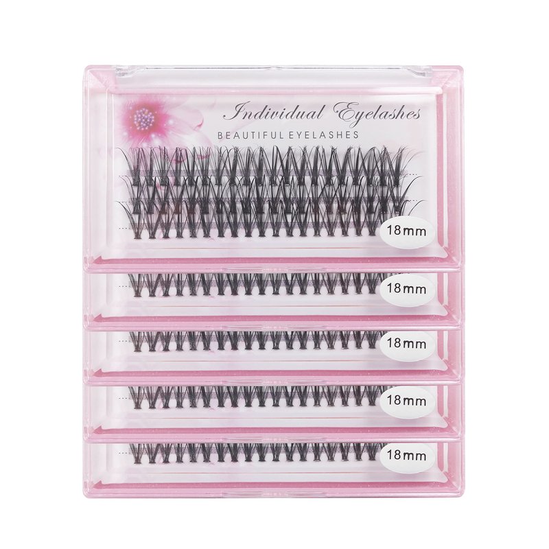 Bodermincer 20D 0.07mm Thickness 8-22mm To Choose Grafting False Eyelashes False Eyelashes Individual Natural Long Mink Fake Eyelashes Extension Handmade Bulk Wholesale (5 packs-18mm)
