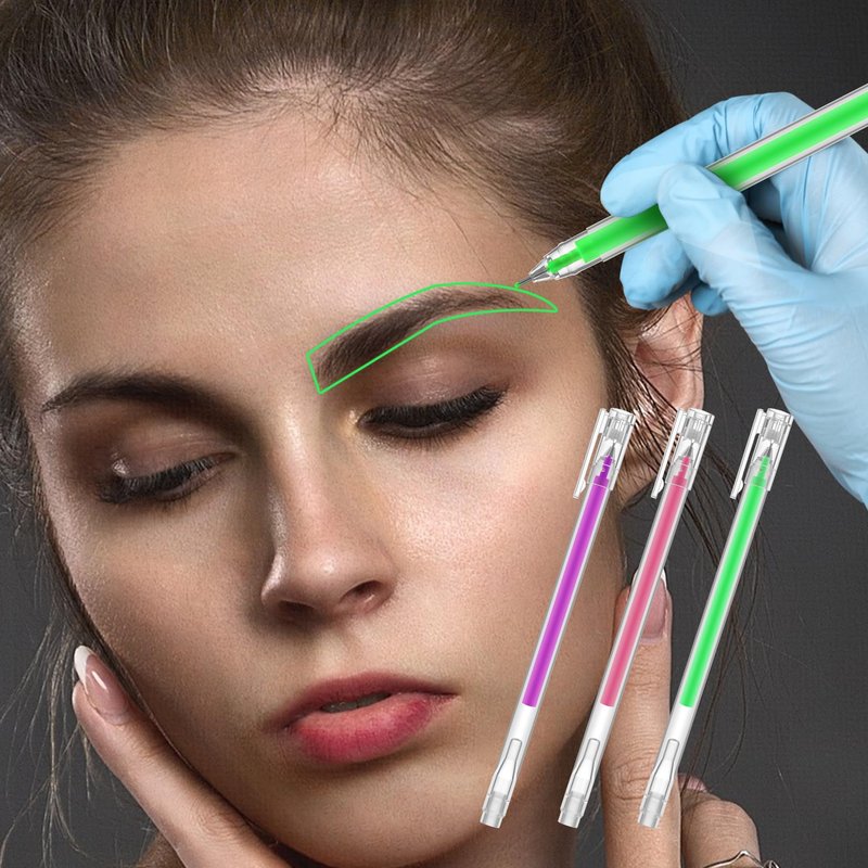 QUEEJOY Brow Mapping Pen, Unique Colors Eyebrow Lip Positioning Tool, Gel Pen for Brow Mapping, Brow Lamination Supplies for Mapping on Eyebrow Lip Skin