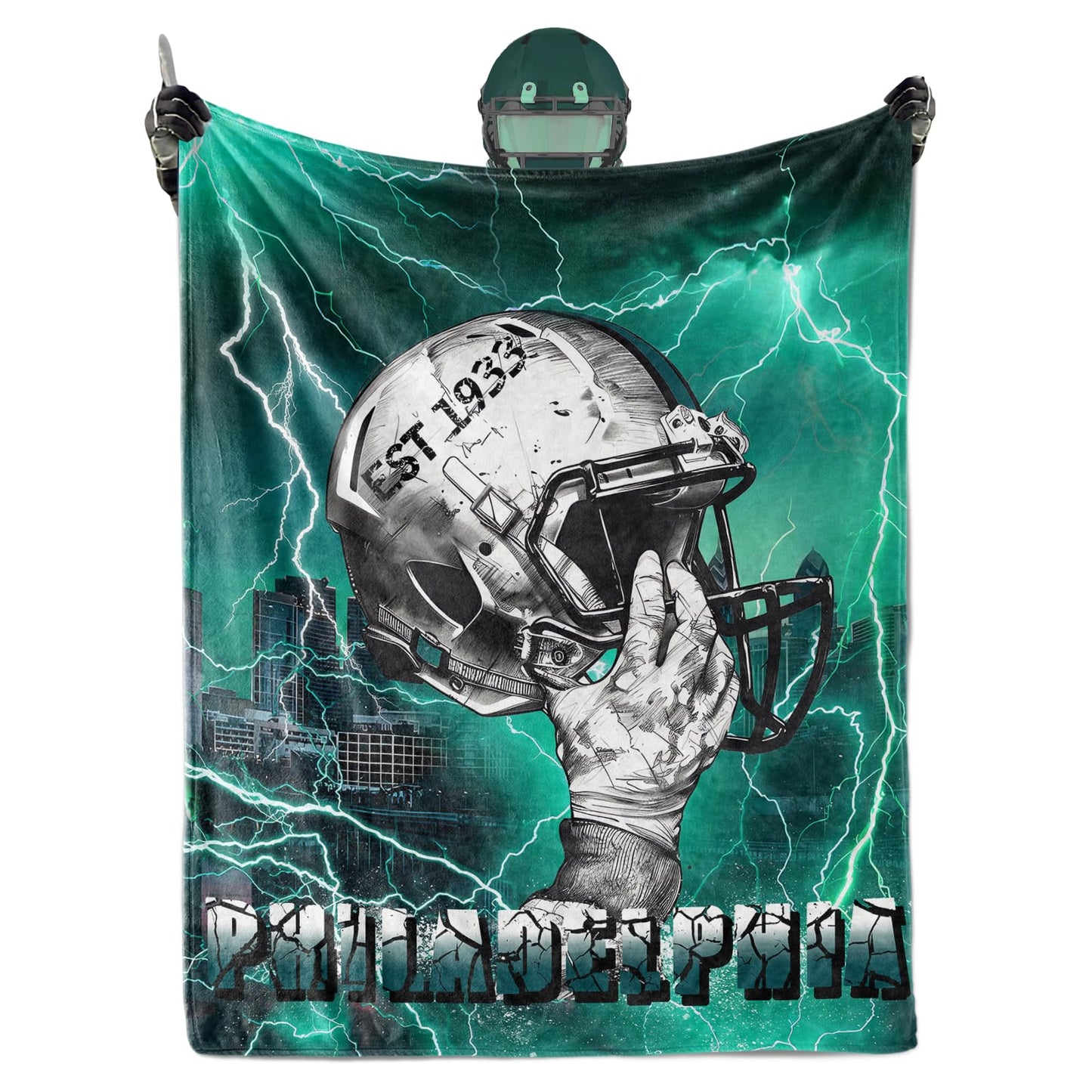 Football City Blanket Gifts for Men Cozy Throw Flannel Blanket for Sofa Couch 60x50 Inches Sport Style Blanket for Men Football Lovers Fan Gifts