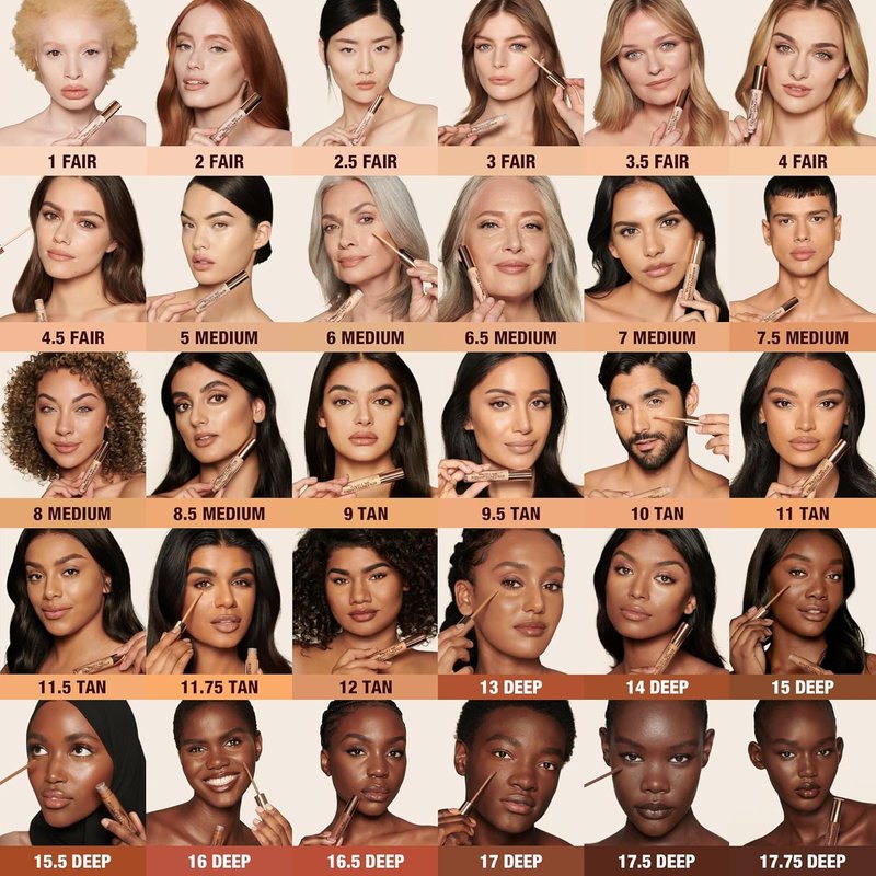 Charlotte Tilbury Beautiful Skin Concealer - Hydrating Under Eye Concealer for Dark Circles | Medium-Buildable Coverage, Radiant Finish