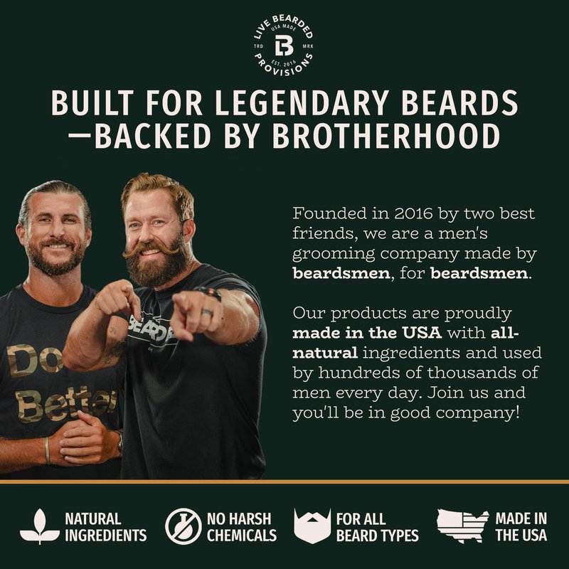 Live Bearded: Beard Oil and Beard Butter Grooming Kit - Tombstone - All-Natural Ingredients with Shea Butter, Argan Oil, Jojoba Oil and More - Beard Growth Support - Made in the USA