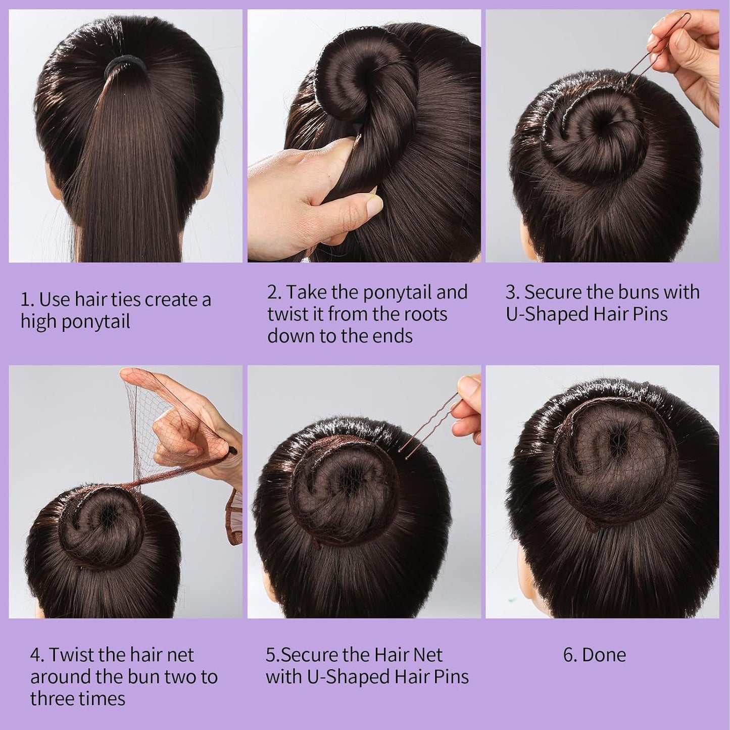 YGDZ Dance Hair Accessories Kit - Invisible Hair Net & Pins for Ballet Buns, Brown