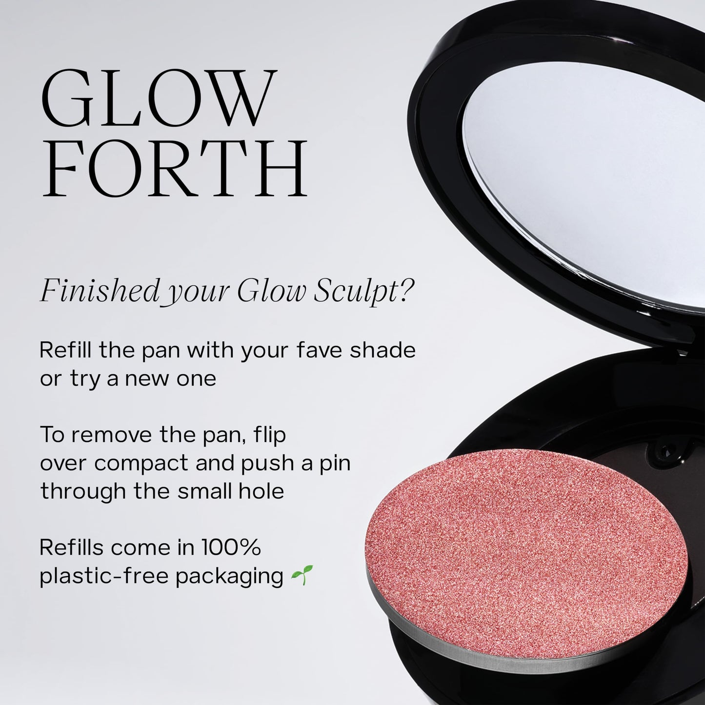Saie Glow Sculpt Multi-Use Highlighter + Cream Blush Refill - Lightweight with Hyaluronic Acid + Micropearl for Radiant, Glowing Skin - Mauveglow (.02 oz)