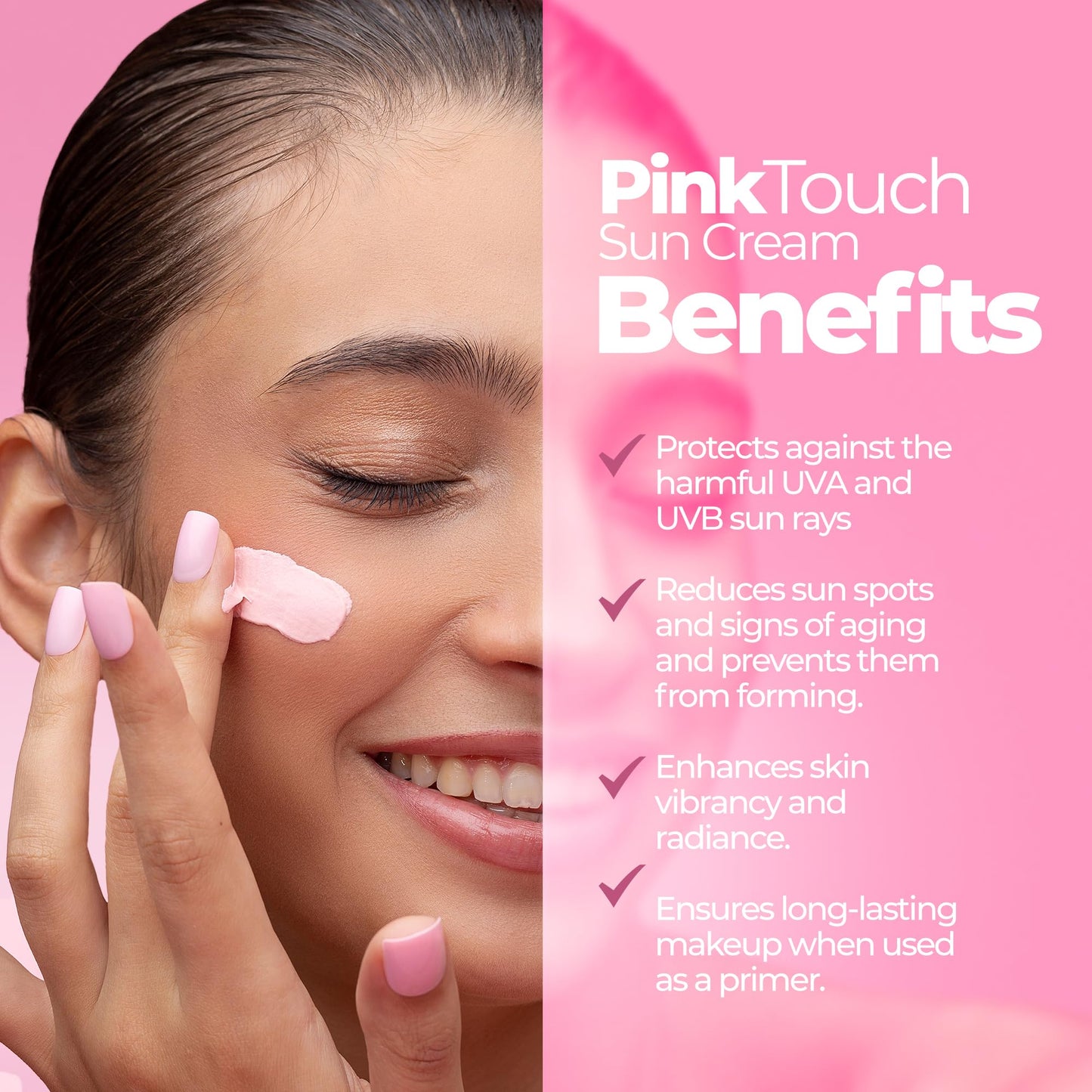 AXWELL Pink Touch Tone Evening Pink Sunscreen, SPF 50+ Daily Sunscreen, Water Resistant, UVA/UVB Very High Protection(60 ml, 2.03 fl.oz)