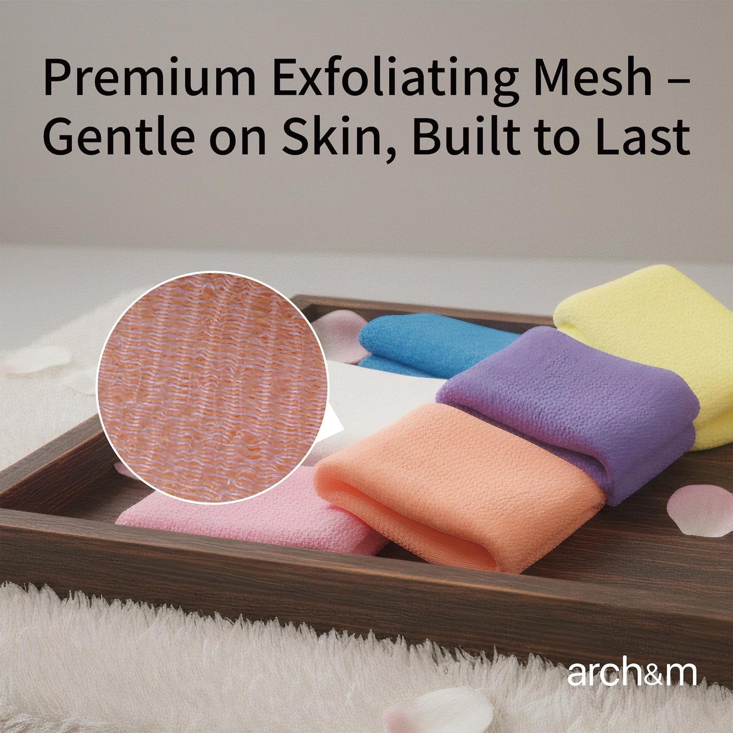 ARCH&M Exfoliating Towel, Japanese Washcloth 12 Pack