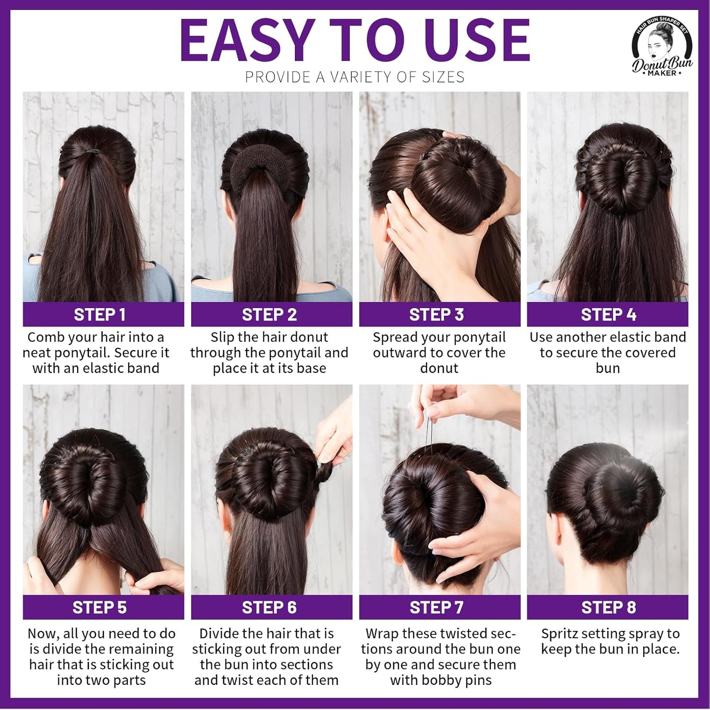 Teenitor Hair Donut, Hair Bun Maker, Black(Extra-large, Large, Medium and Small)