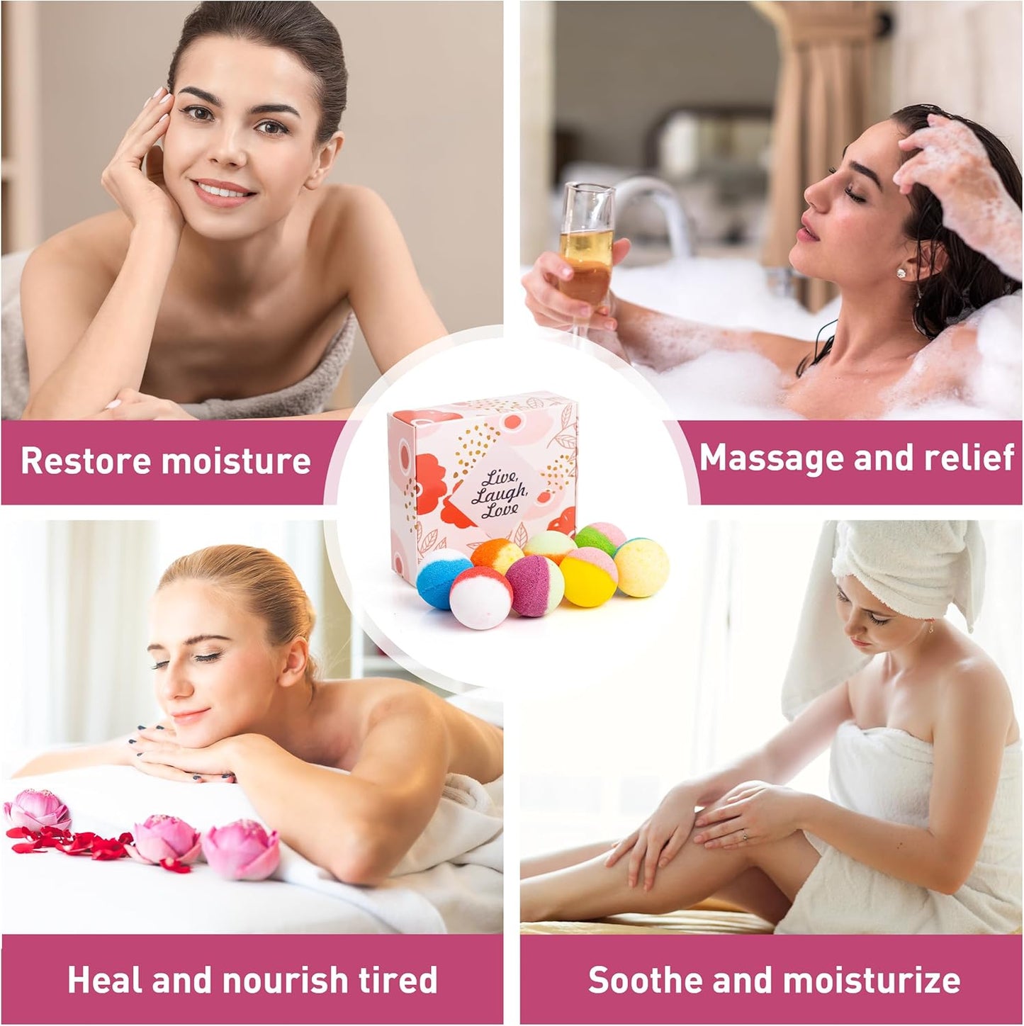 Natural & Organic Bath Bombs Gift Set - 48 Relaxing Bath Bombs with Essential Oils | Perfect for Women & Kids, Ideal for Special Occasions