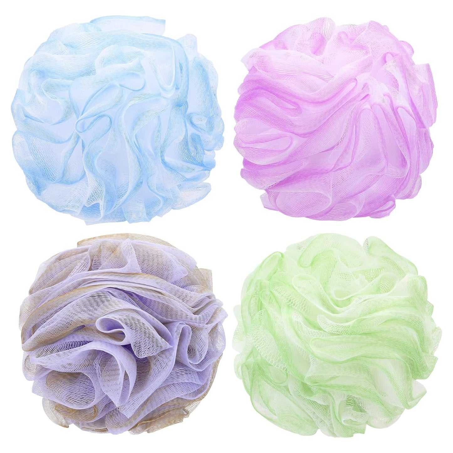 Bath Loofah Shower Sponge Pouf Body Scrubber Exfoliator Scrubber Ball (Set of 6)