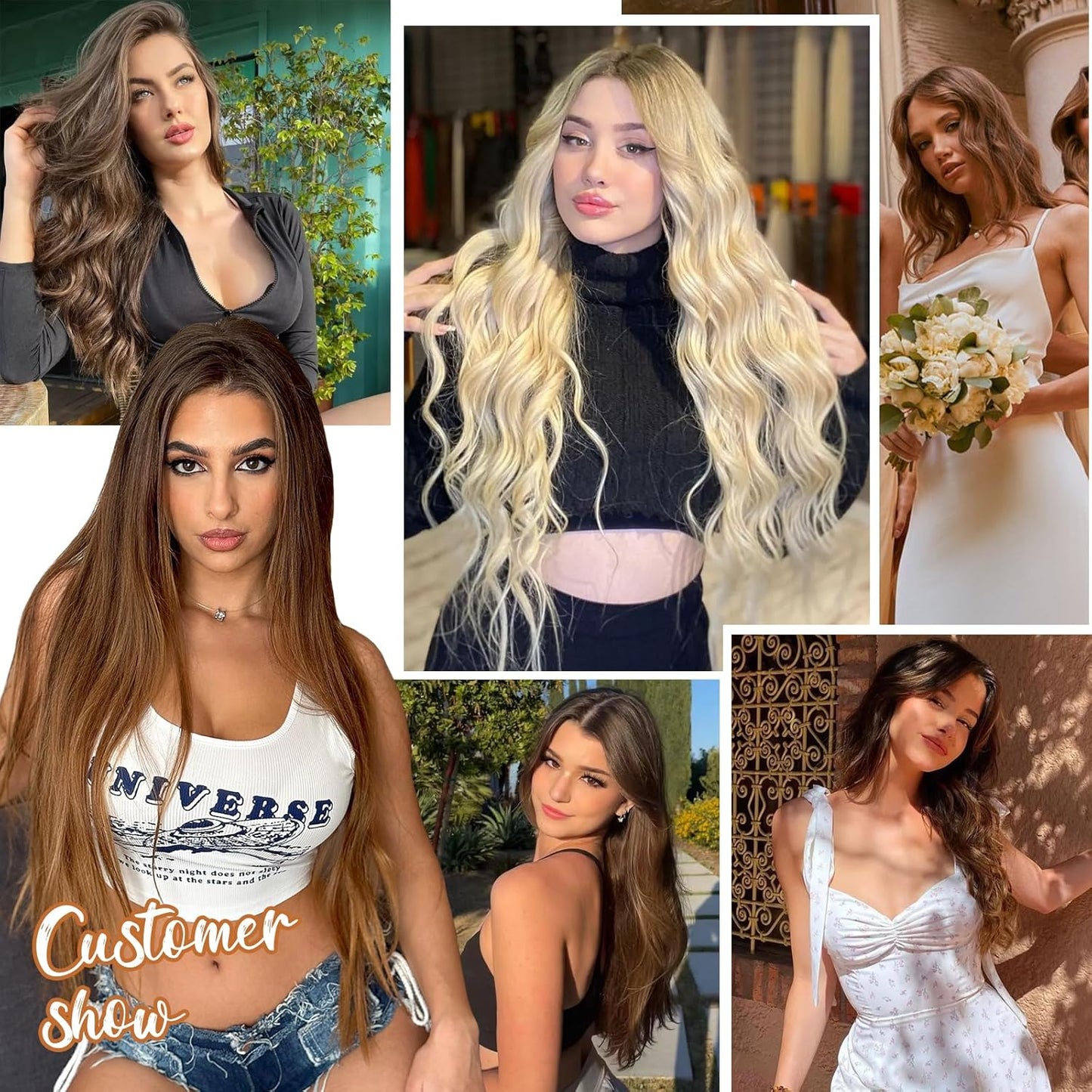 Real Human Hair Clip-In Extensions - 18 Inch, 70g Natural Straight for Black Women | 7 Pieces with 16 Clips