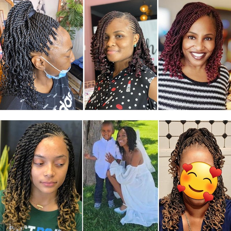 Feather Crochet Hair Deep wave for Black Women 12 Inch 10 Strands Pre-Separated Knotless Synthetic Feather Crochet Hair Bundles Miracle Knots Invisible Crochet Extensions Braids #T27