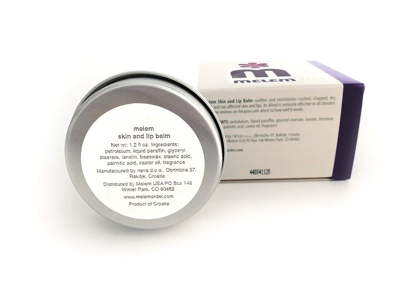 Melem Skin and Lip Balm with Lanolin, Moisturizes Dry, Flaky and Cracked Skin, 3 Large Tins (each 1.2 oz.)