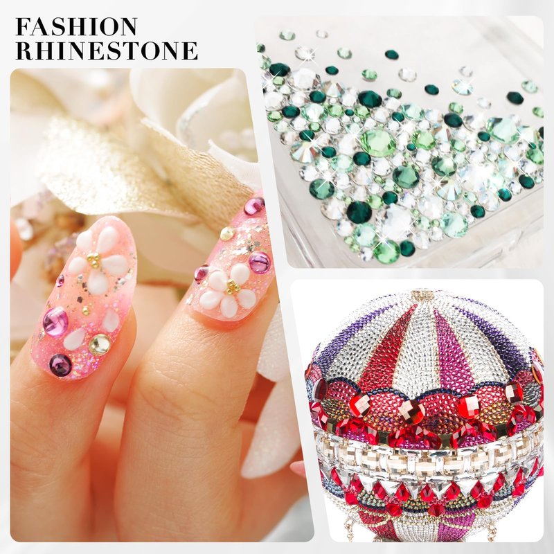 Novani Crystal Amethyst Rhinestones 1440pcs Flat Back Round Rhinestone Style 2088 Sparkly Crystal Gemstones for Nail Art and Crafting SS20,4.6-4.8mm