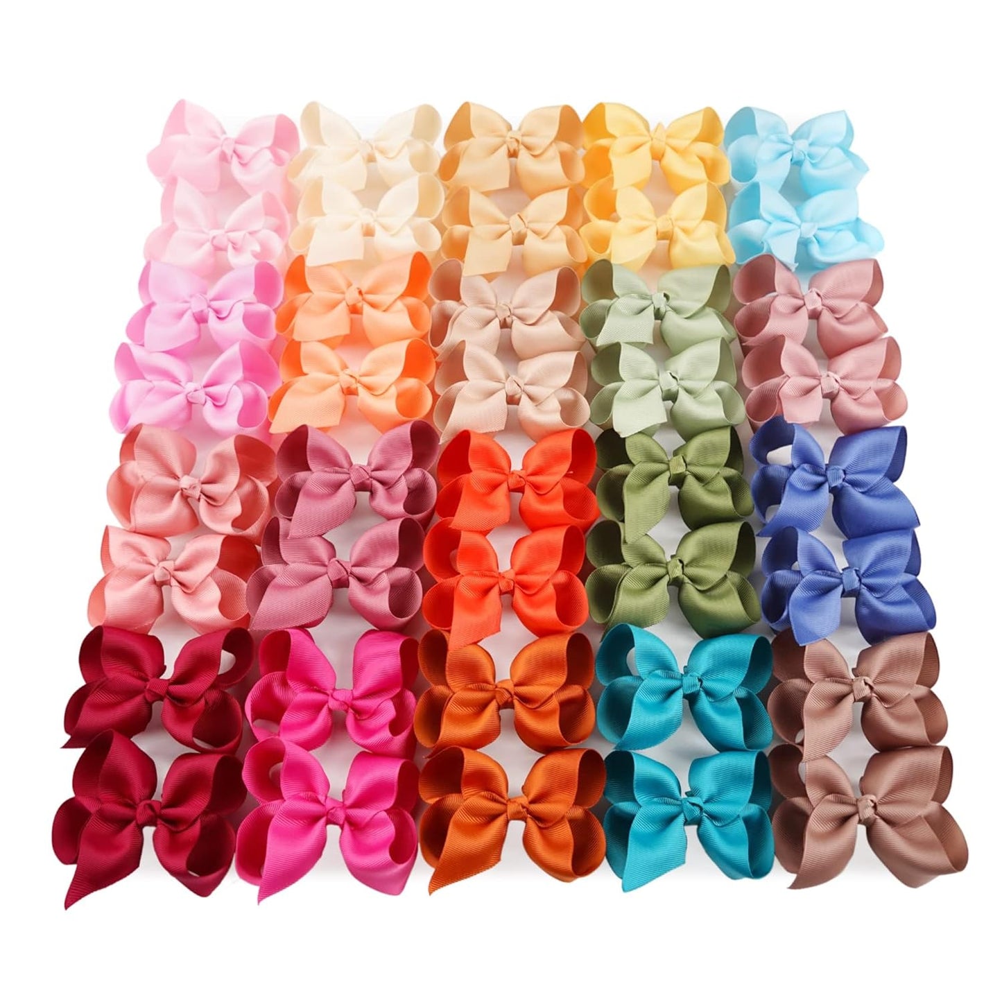 40Pcs 3 inch Hair Bows for Girls Grosgrain Ribbon Toddler Back to School Hair Accessories with Alligator Clips for Baby Girls Kids in Pairs