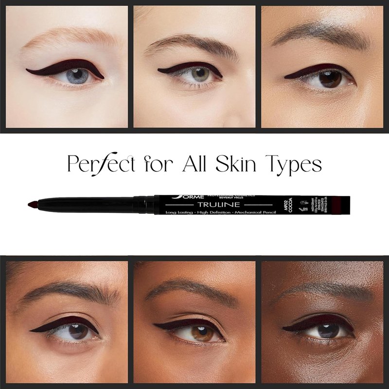 SORMÉ Truline Professional Mechanical Smudge Proof Eyeliner Pencil - Vitamin E Waterproof Gel Formula with Finest Color Pigment & Ultra Creamy - Nourishes Skin for All Day Long - 0.1 Ounce - Cocoa