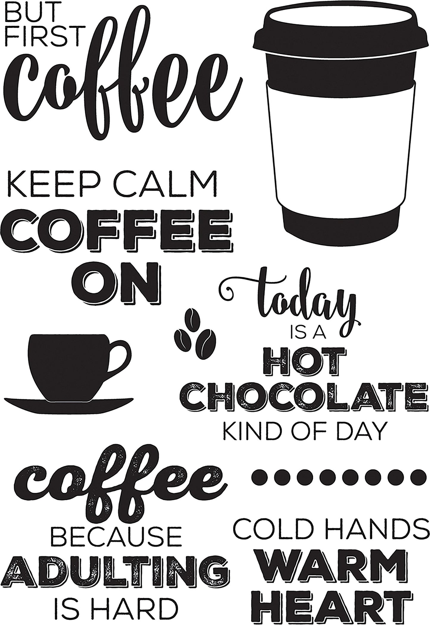 Echo Park Paper Company EPSTAMP156 But First Coffee 4X6 Stamp