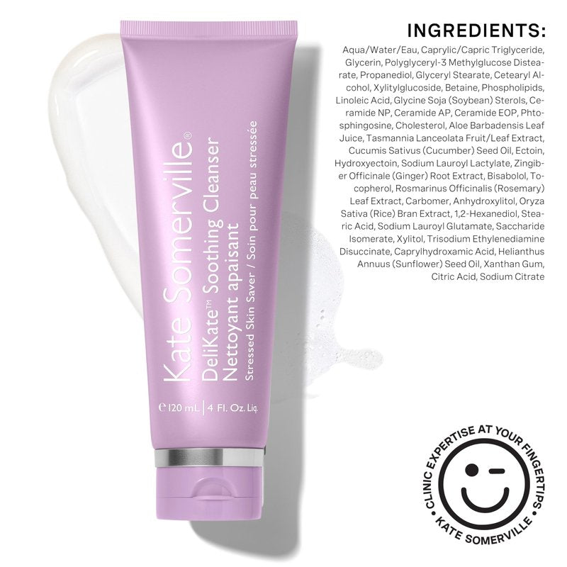 Kate Somerville DeliKate Soothing Cleanser – Hydrating Face Wash for Sensitive Skin, Clinically Proven to Relieve Redness, Irritation & Tightness, 4 Fl Oz