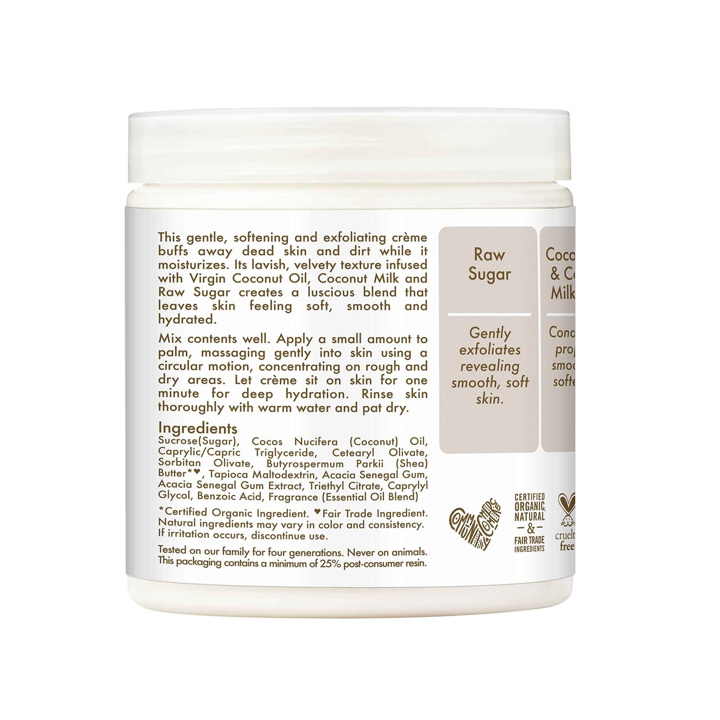 Shea Moisture Skin Care, Daily Hydration Crème Sugar Scrub with Virgin Coconut Oil, Coconut Milk & Acacia Senegal, Gluten Free Exfoliating Body Scrub, Soften & Nourish Skin, 8 Oz.
