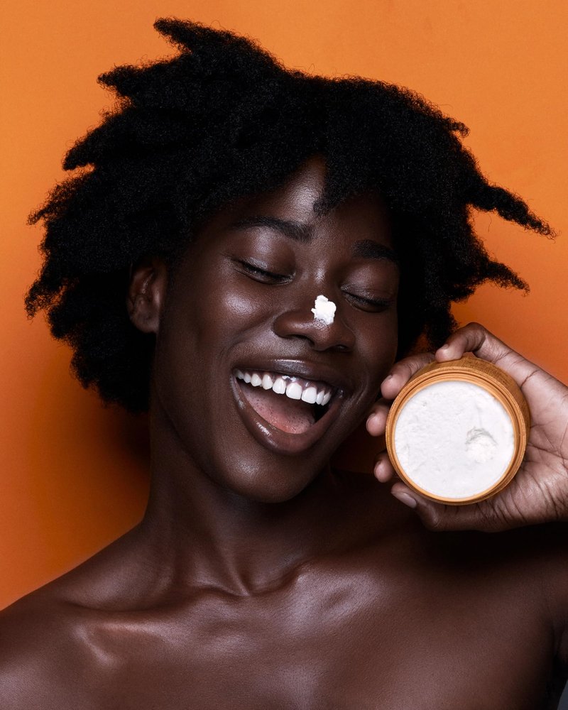 Nokware African Shea Butter with Moringa Oil & Ginger, Fresh Citrus Wood Scent, Handmade in Ghana, Whipped Shea Butter for Dry Skin & Hair, Vegan, Refillable, 100ml