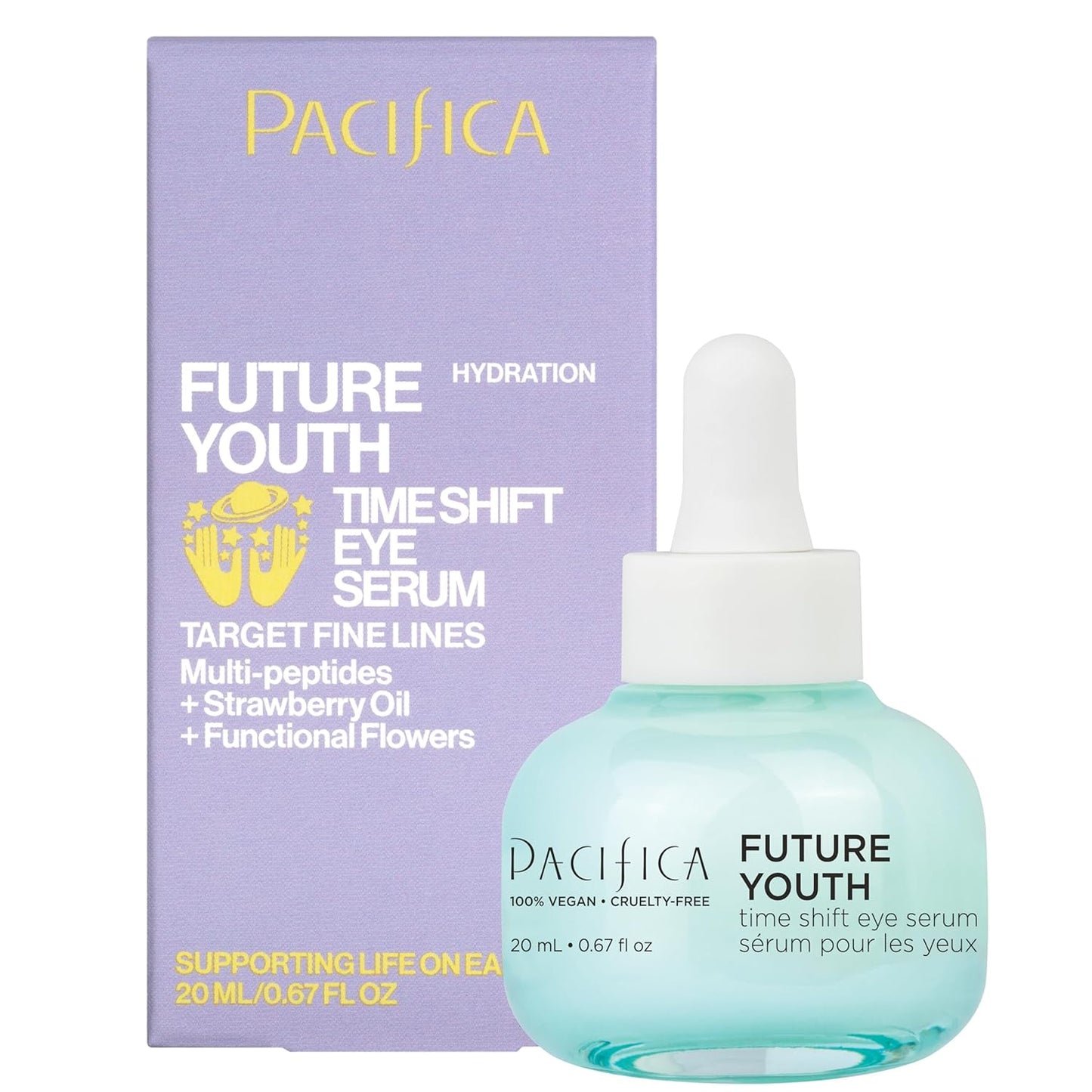 Pacifica Glow Baby Brightening Eye Cream – Vitamin C Under Eye Cream for Dark Circles & Puffiness, Caffeine-Infused Eye Brightener for Tired Eyes Fragrance-Free 0.5 oz Clean Vegan Dermatologist Tested