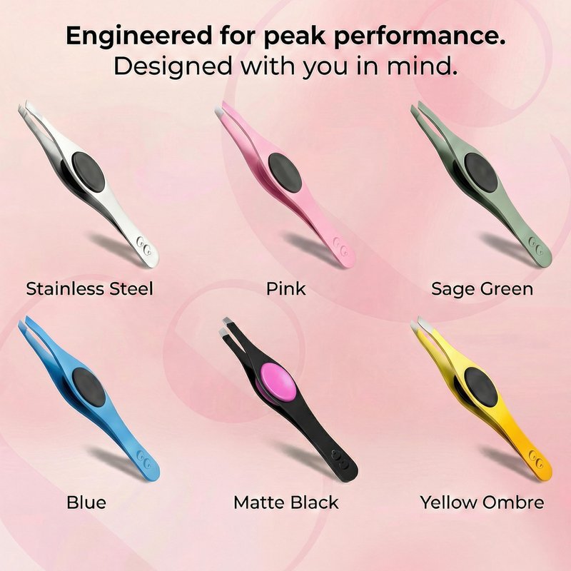 Cocos Tweezers for Facial Hair Women - Slanted Eyebrow Tweezers, Stainless Steel with Sharp Precision for Shaping Eyebrows, and Ingrown & Fine Hair Removal - Non-Slip Grip