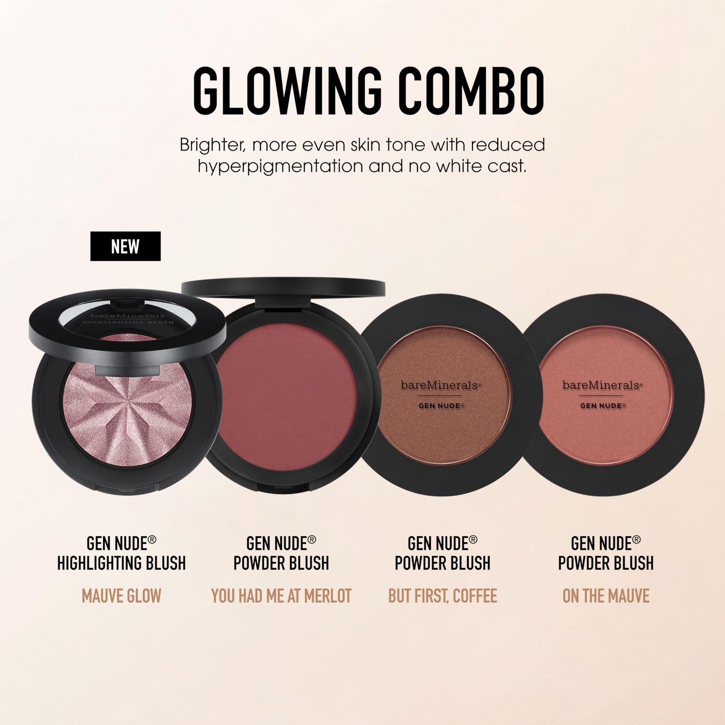 bareMinerals Gen Nude Powder Blush, Mineral-Based Pressed Powder Blush - You Had Me At Merlot - Rich Berry Wine & Gold Pearl, Vegan, Cruelty-Free & Dermatologist-Tested