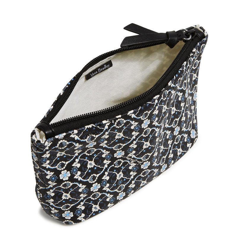 Every Day Small Pouch Makeup Organizer Bag, Charcoal Vines