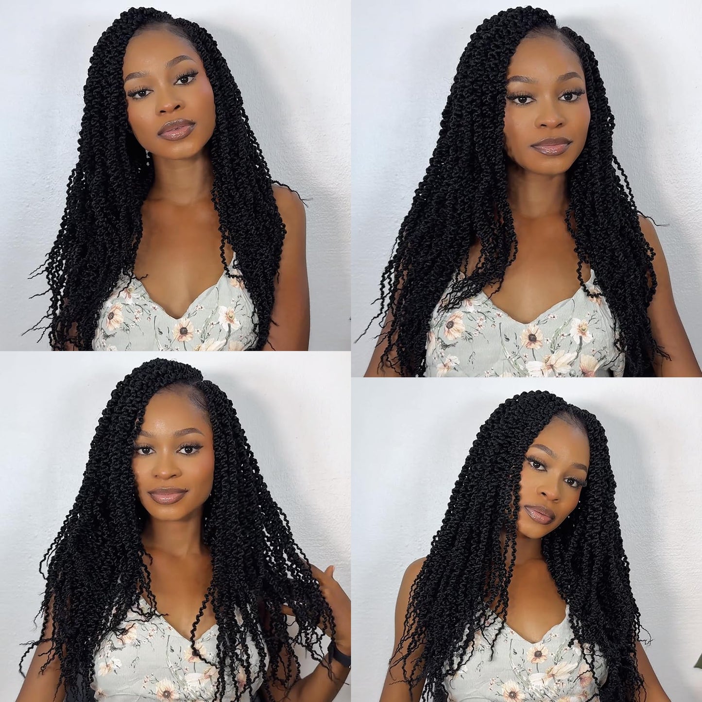 Curly Senegalese Twist Crochet Hair Pre-looped 7 Packs Small Twist Crochet Hair for Women 140 Strands Senegalese Twists Hair with Straight Ends Synthetic Crochet Braids(T350,14 Inch)