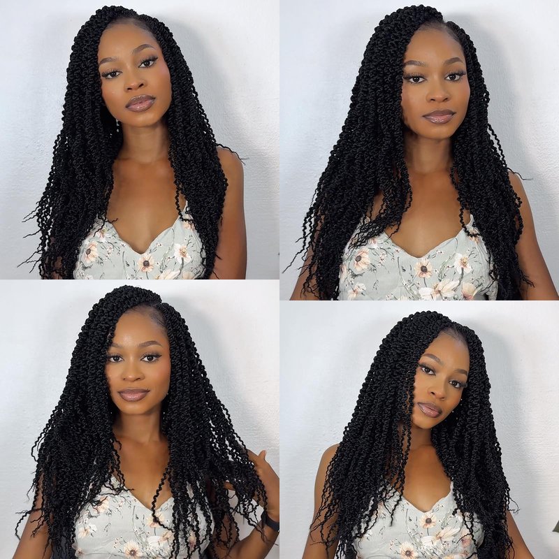 Curly Senegalese Twist Crochet Hair Pre-looped 7 Packs Small Twist Crochet Hair for Women 140 Strands Senegalese Twists Hair with Straight Ends Synthetic Crochet Braids(T350,14 Inch)