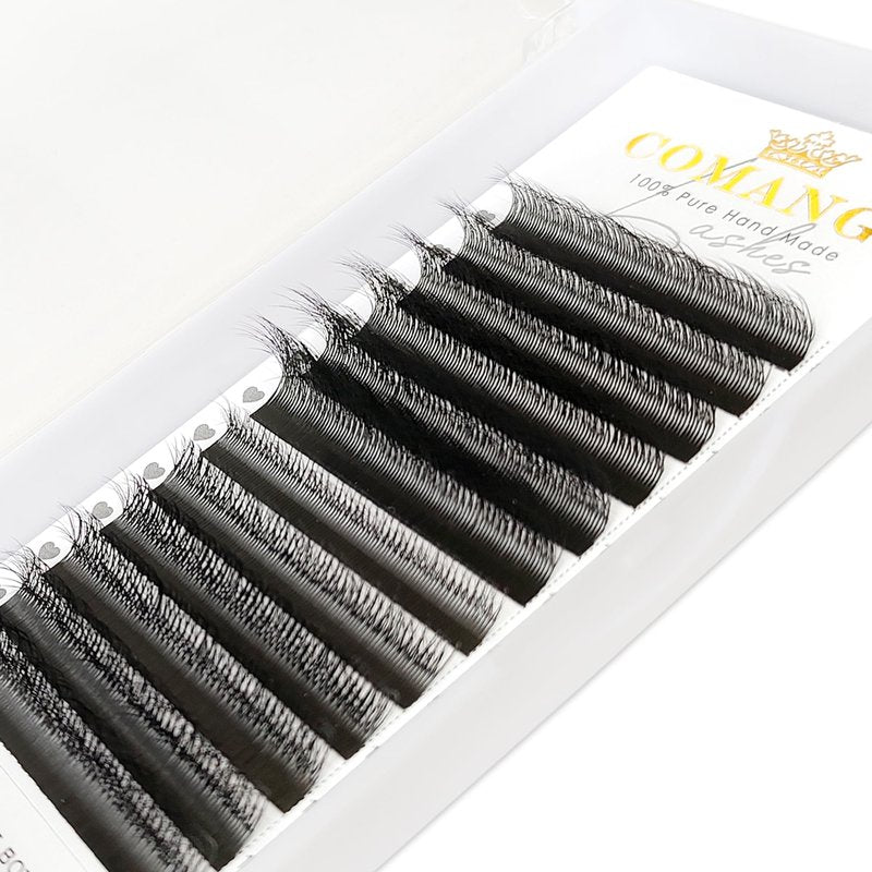 CoMango Fox Eyelashes Extension Flying YY Lashes 5D Mutil-layer Y Shaped Lash Mink Premade Lash Fans C/D Curly Foxy YY Lashes Natural Fluffy Handmade Individual Eyelash Fans(Black,5D-C-10mm)