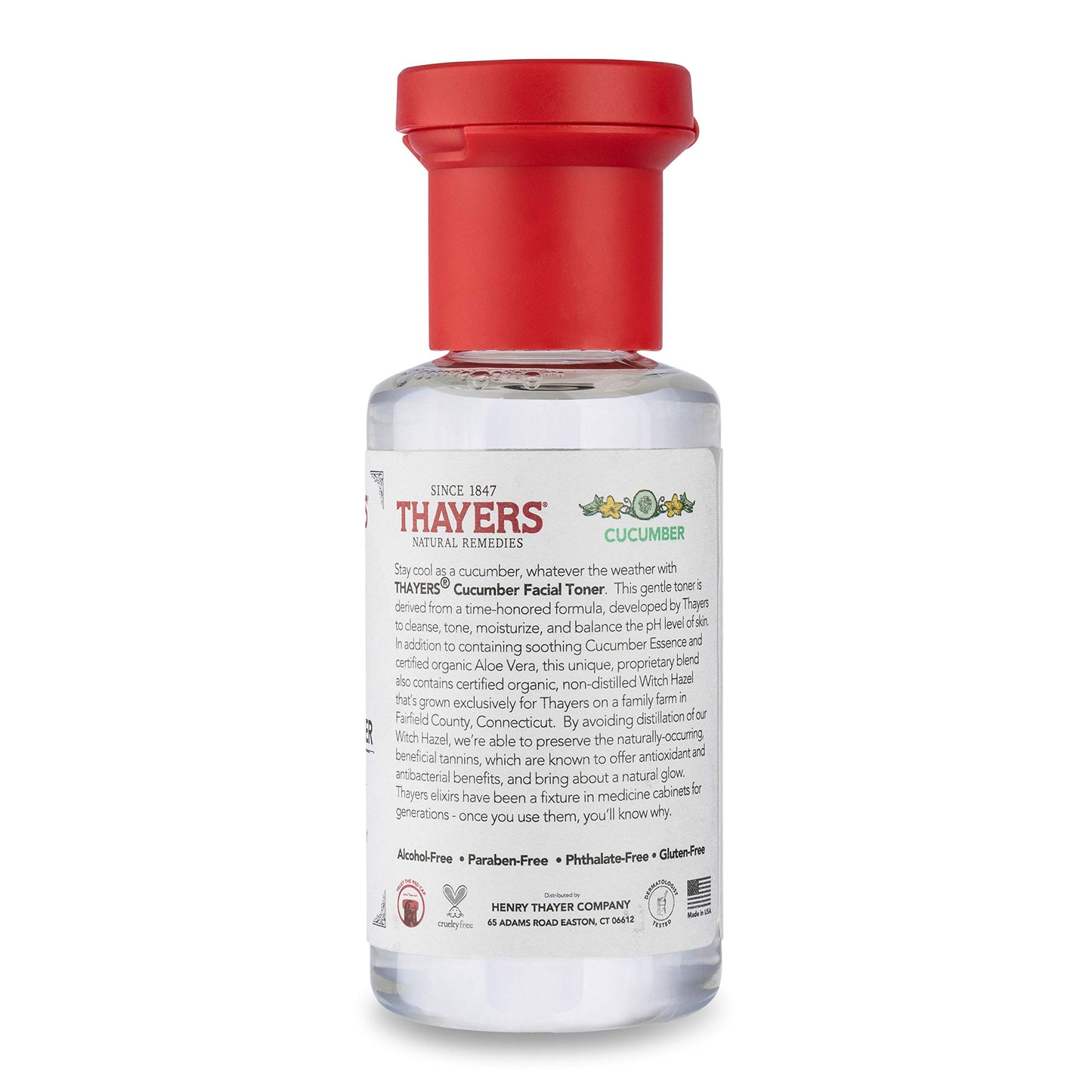 THAYERS Alcohol-Free Witch Hazel Facial Toner with Aloe Vera, Cucumber, Trial Size, 3 Ounce (Pack of 4)