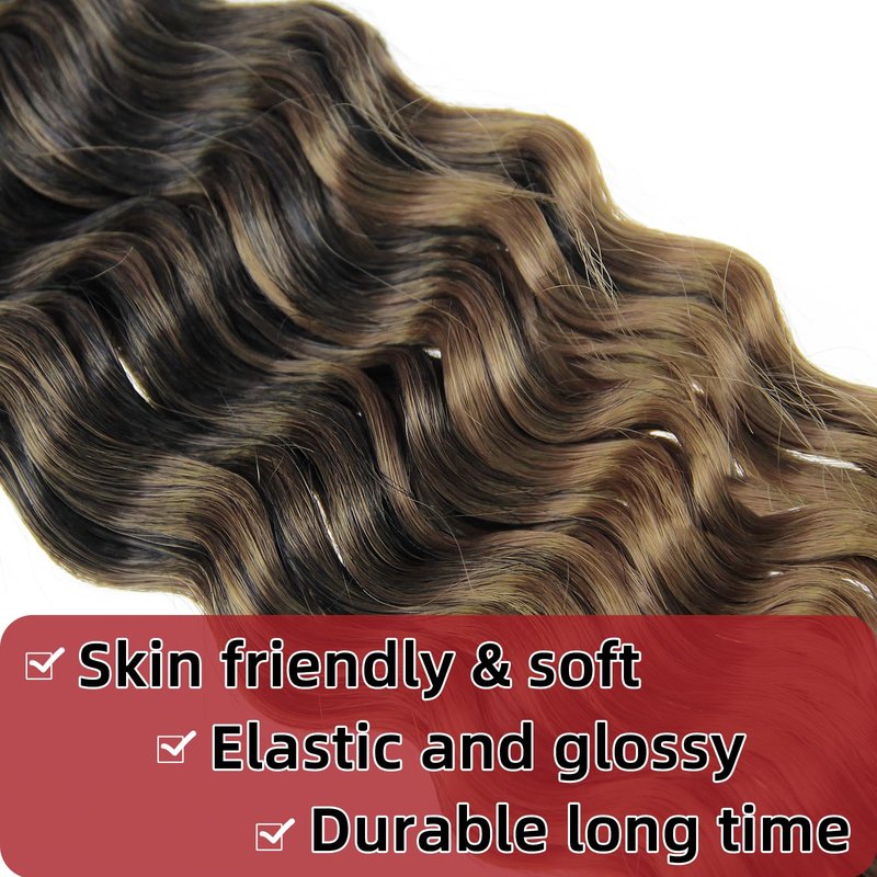 YXCHERISHAIR Boho Hair For Braiding Curly Braiding Hair for Boho Braids Ombre Blonde Deep Wave Bulk Hair Wet and Wavy Bohemian Braiding Hair Extensions No Weft(1B/27, 26inch)