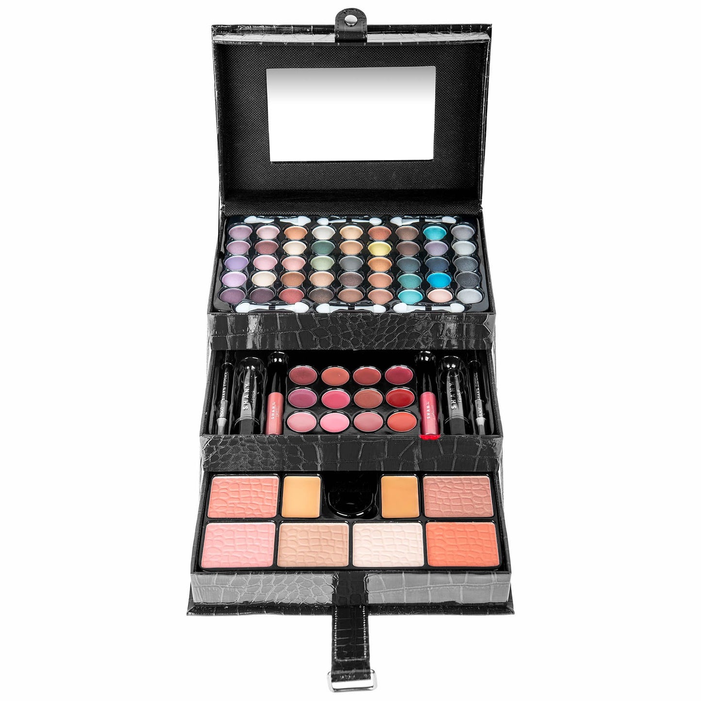 SHANY All In One Makeup Set, 67 Colors Eyeshadow, Blushes, Face Powder, Lipstick, Eye liners, Make up Pencils and Cosmetics Mirror - Makeup Kit With Reusable Beauty Organizer Train Case - Pink