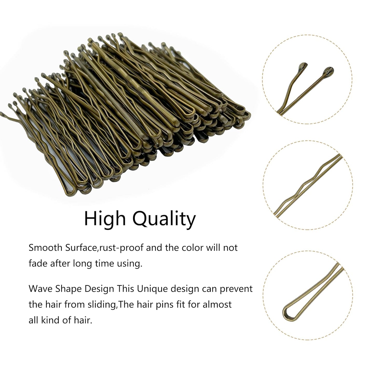 100PCS 2Inches Hair Pins Kit Secure Hold Bobby Pins Clips for Women Girls and Hairdressing Salon With Clear Storage Box(Black)