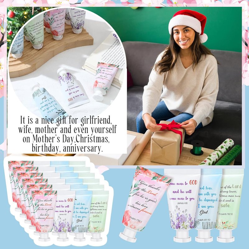 Christian Hand Cream Set - 48 Pack Travel Lotion for Women | Bible Verse Gifts for Mother's Day, Weddings & Anniversaries