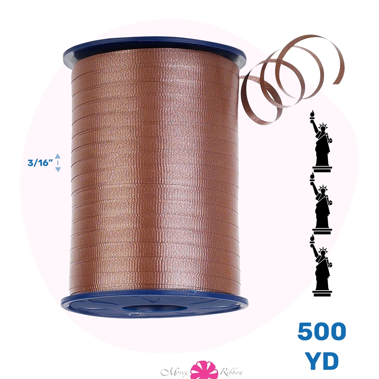 Morex Curling Ribbon 3/16" 500 Yds for Gift Wrapping, Balloon String, Birthday Parties, Holidays, Decorations, Chocolate