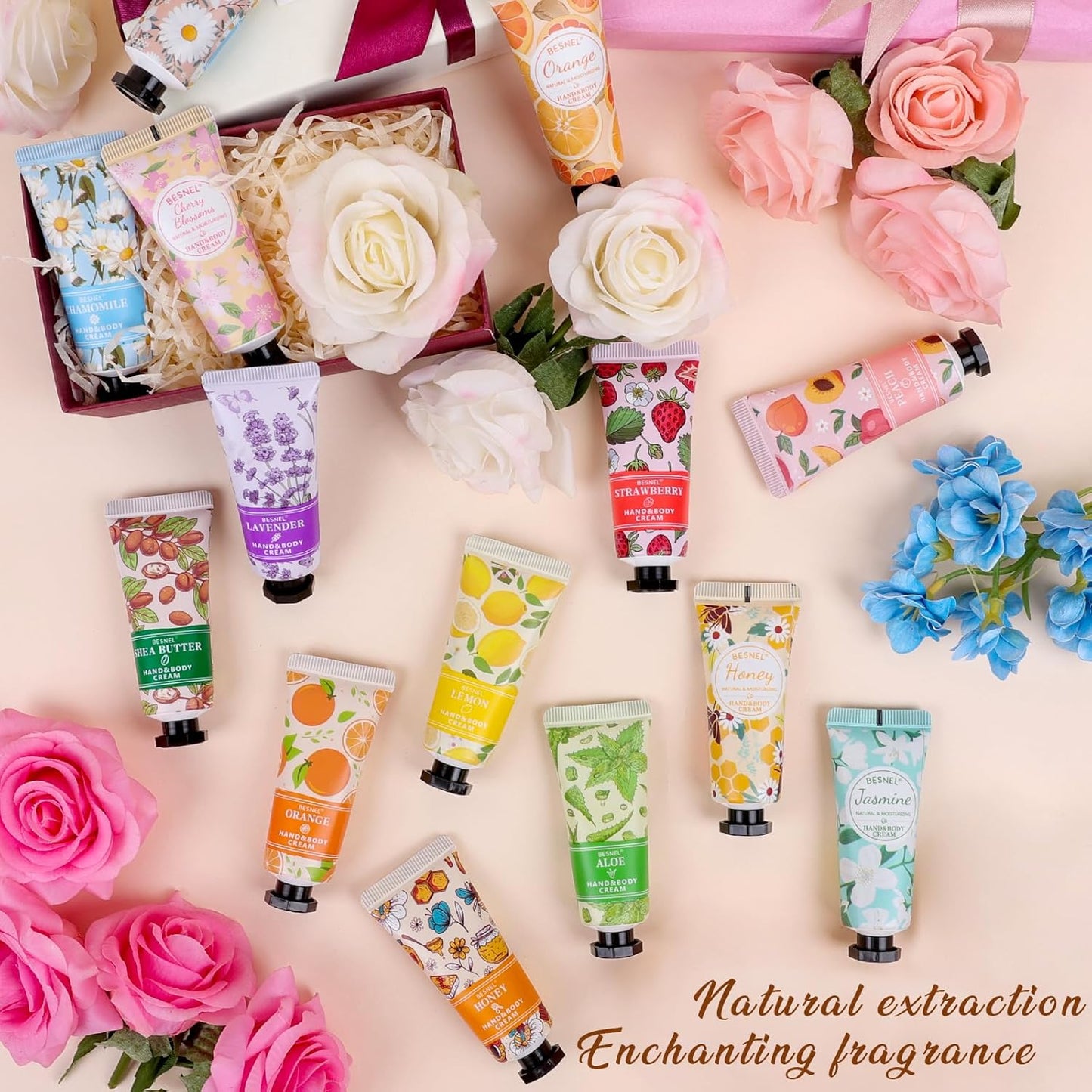 12 Pack Hand Cream Gifts Set For Women, Mini Hand Lotion Travel Size in Bulk for Dry Cracked Hands, Graduation Gifts, End of Year Teacher Appreciation Gifts, Thanksgiving Gifts, Party Favors