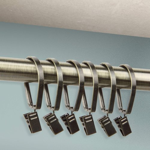 Rod Desyne Curtain Pivot Rings for 1-Inch Rod, Antique Brass, Set of 10