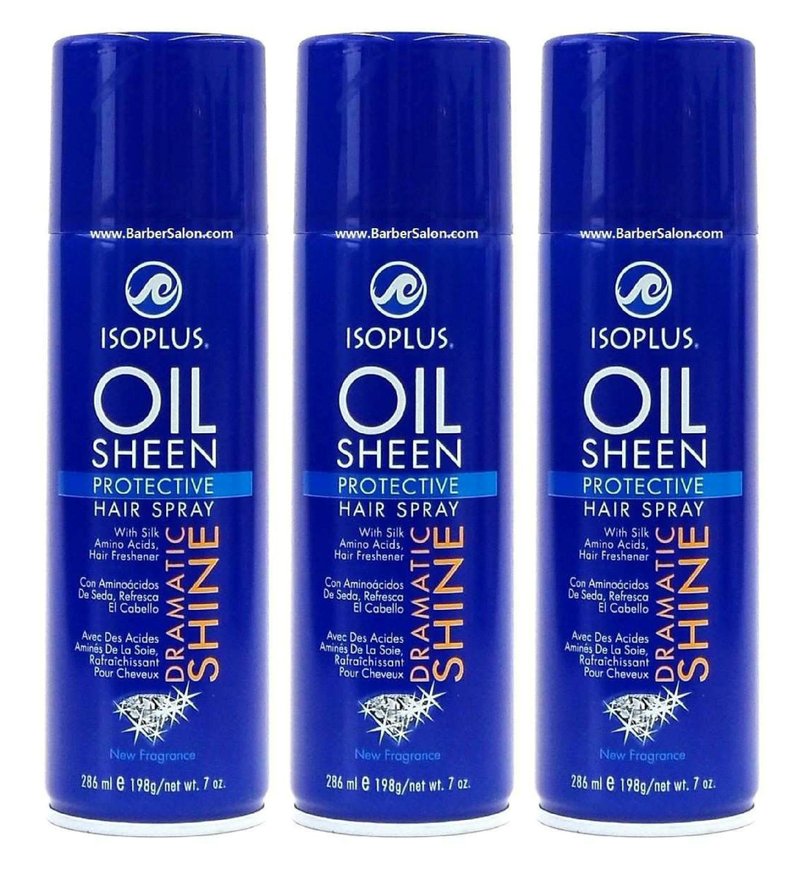Isoplus Oil Sheen Hairspray 7 oz. Regular (Pack of 3)