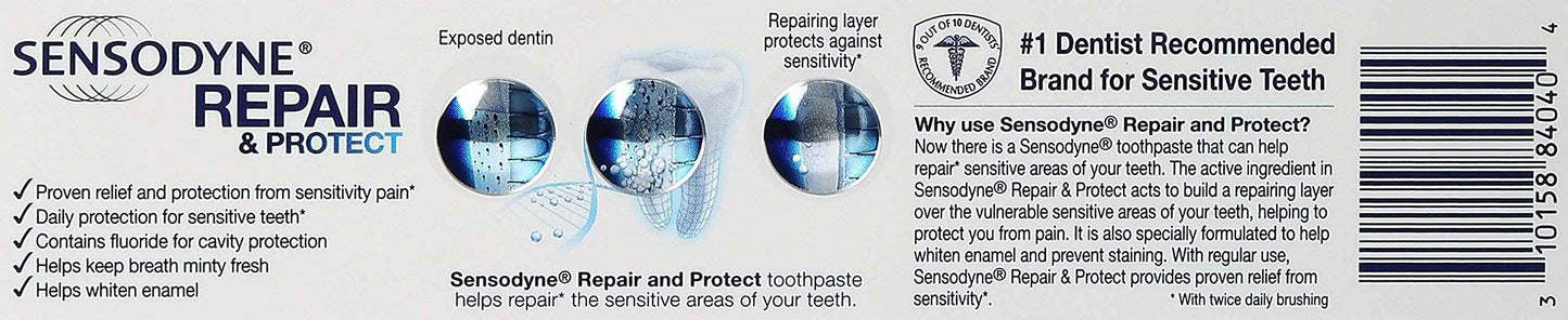 Sensodyne 980066854 Repair and Protect, 3.4 oz, Shape, Pack of 5