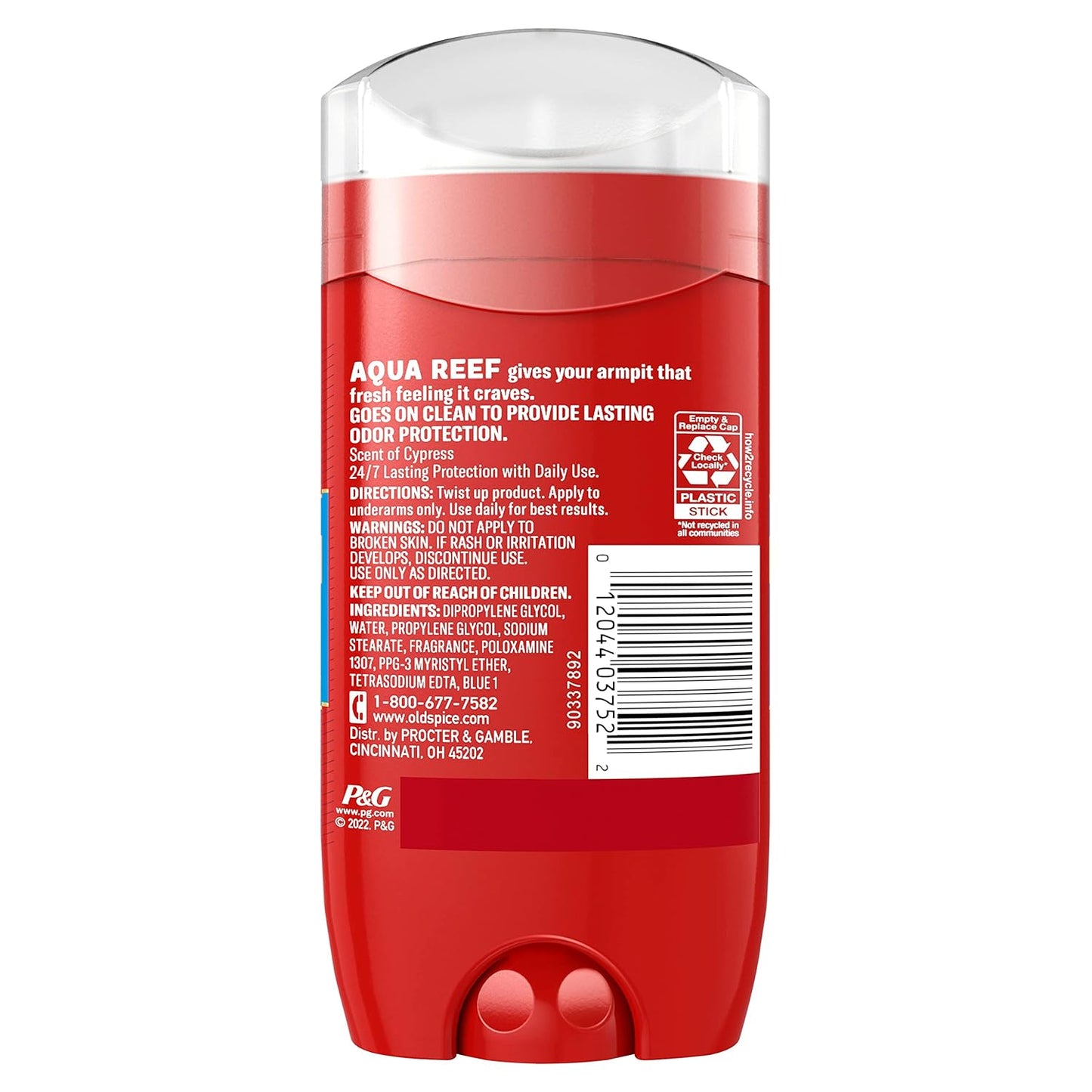 Old Spice Aluminum Free Deodorant for Men, 24/7 Odor Protection, 24/7 Freshness & Lasting Scent, Aqua Reef with Cypress Scent, 3.0 oz
